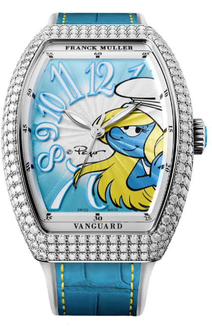 Buy Franck Muller Vanguard Smurfette Replica Watch for sale Cheap Price V 32 SC AT FO D SMURFETTE (BL)